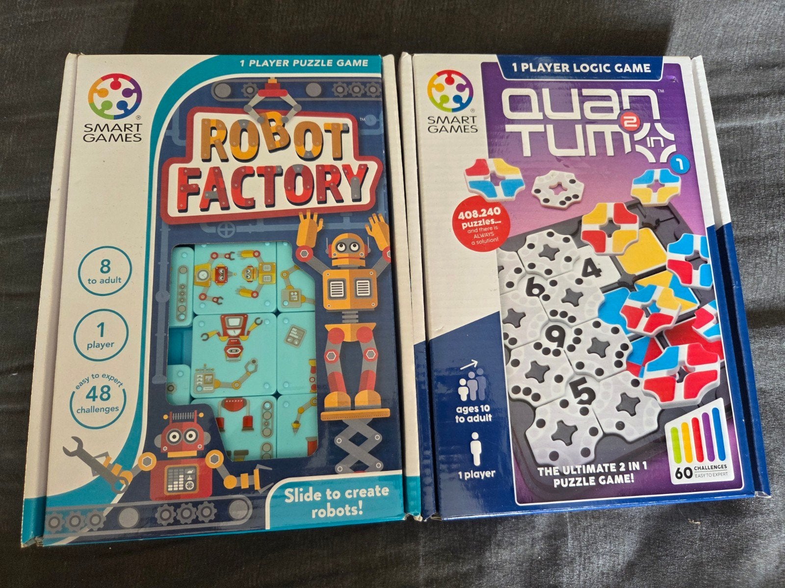 Smartgames: Robot Factory & Quantum - Logica Puzzelspellen, Een of twee spelers, Ophalen, Zo goed als nieuw, SmartGames