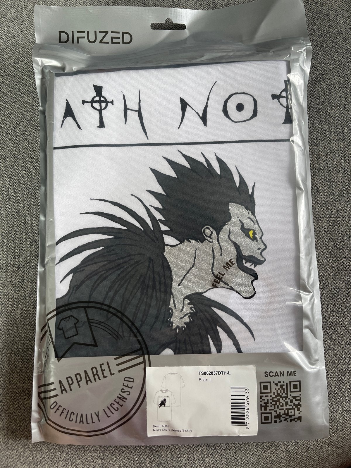 Death Note T-shirt - Maat L - Nieuw, Kleding | Heren, T-shirts, Ophalen of Verzenden, Nieuw, Maat 52/54 (L), Wit