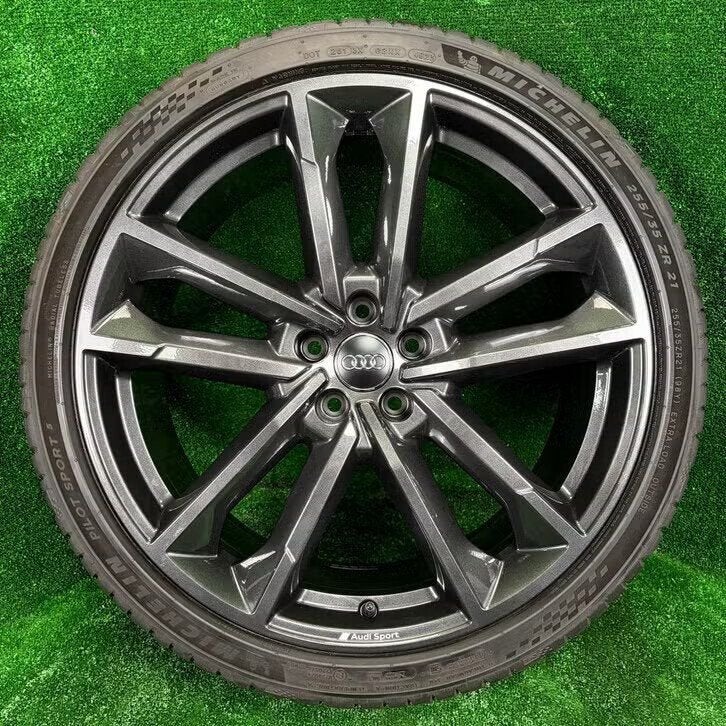 Originele 21 inch Audi Sport velgen met banden A6 S6 C8, Audi, Gebruikt, 255 mm, Banden en Velgen