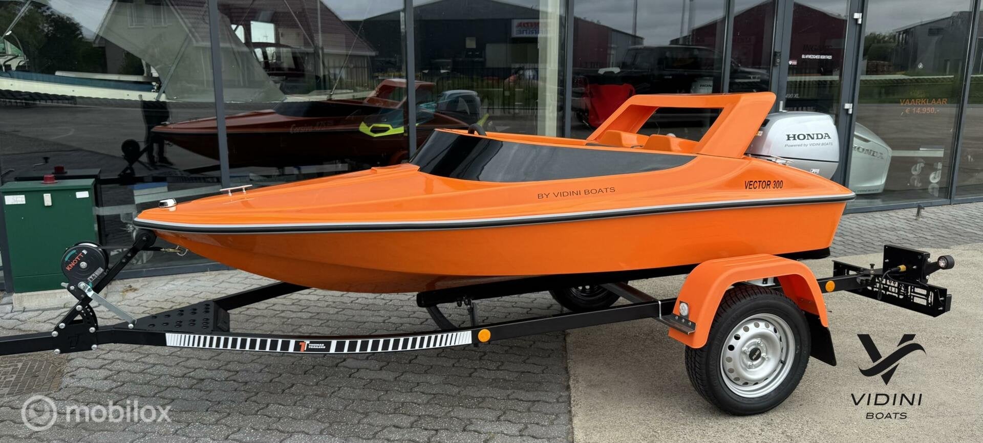 Nieuwe Vector 300 met Honda 15pk model Beekman Sprinter, Nieuw, Polyester, Benzine, Minder dan 70 pk