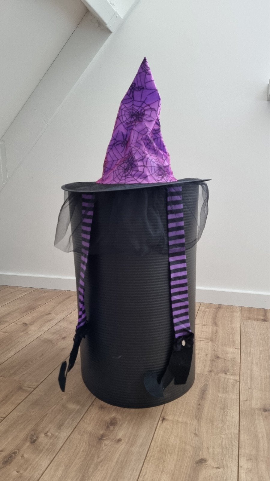 Halloween Decoratie Set: Heks, Spin & Doodshoofd Mandje, Ophalen, Zo goed als nieuw, Versiering, Halloween of Griezel