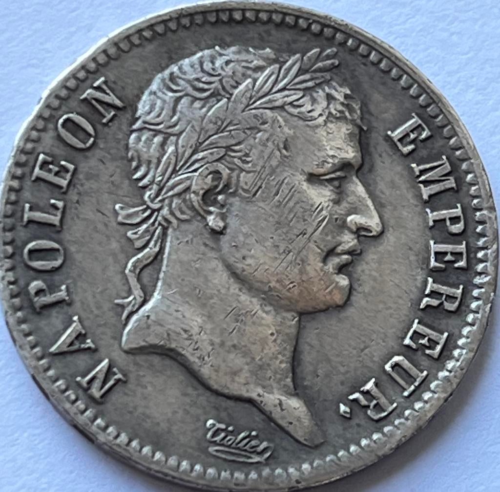 Frankrijk schaarse franc 1813A Napoleon, Ophalen of Verzenden, Frankrijk, Losse munt, Zilver