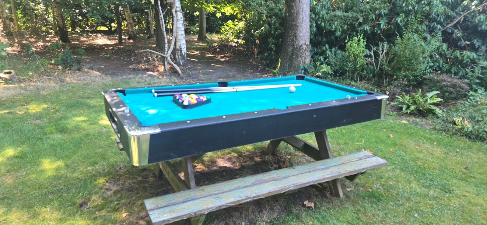 Gebruikte Pooltafel met Accessoires - Perfect voor Buiten, Ophalen, Gebruikt, Pooltafel