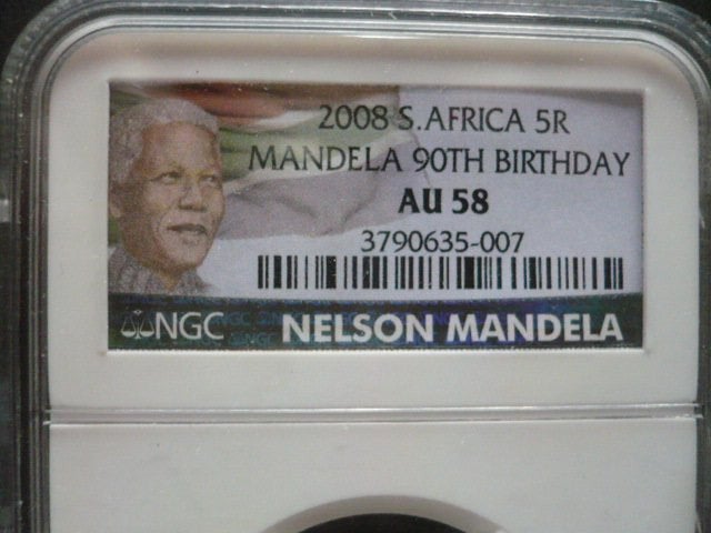 zuid afrika 5 rand munt ter ere nelson mandela's 90e verjaar, Ophalen of Verzenden, Zuid-Afrika, Losse munt