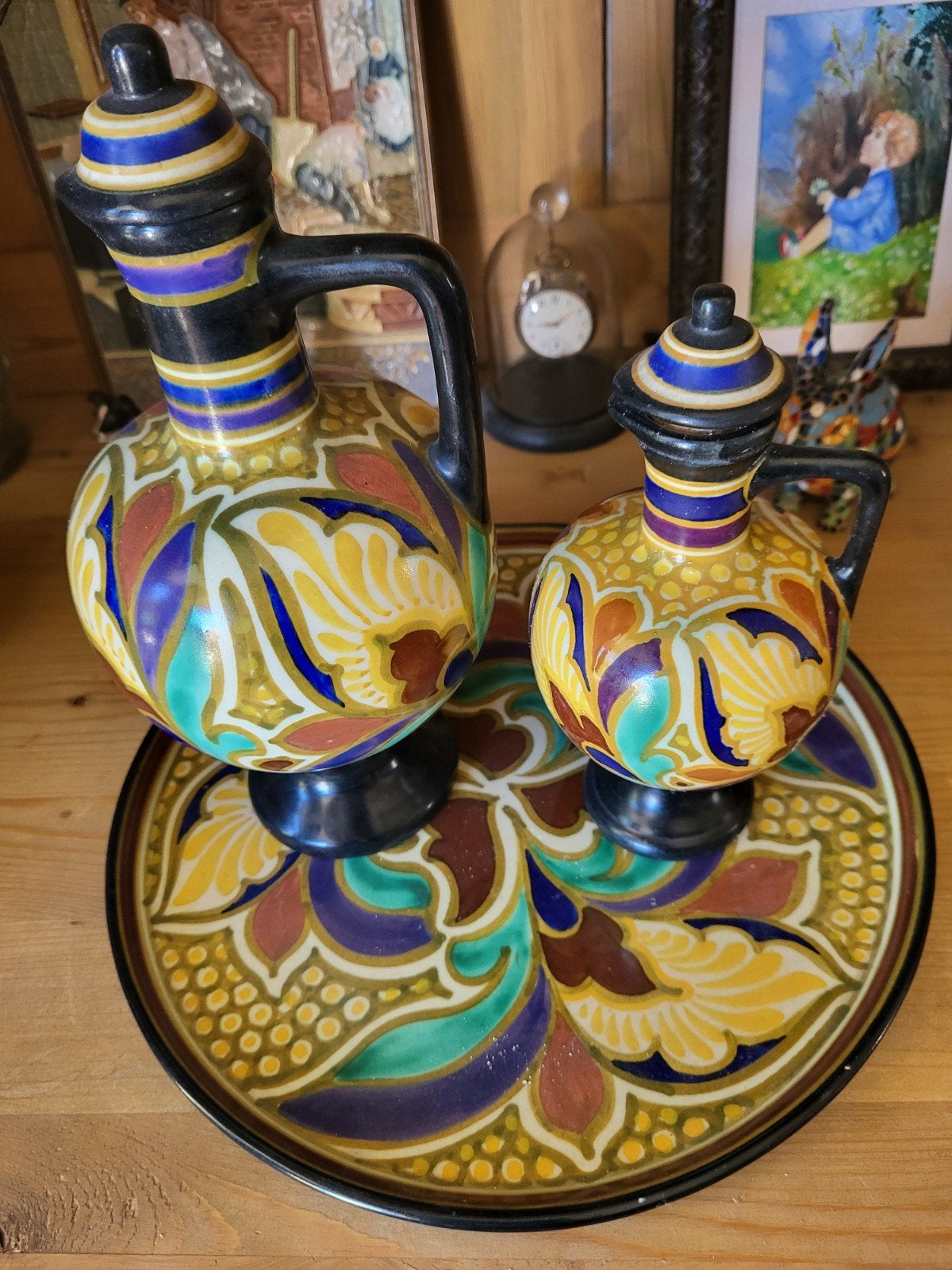 Gouda Plateel Nova Holland set, Antiek en Kunst, Ophalen of Verzenden