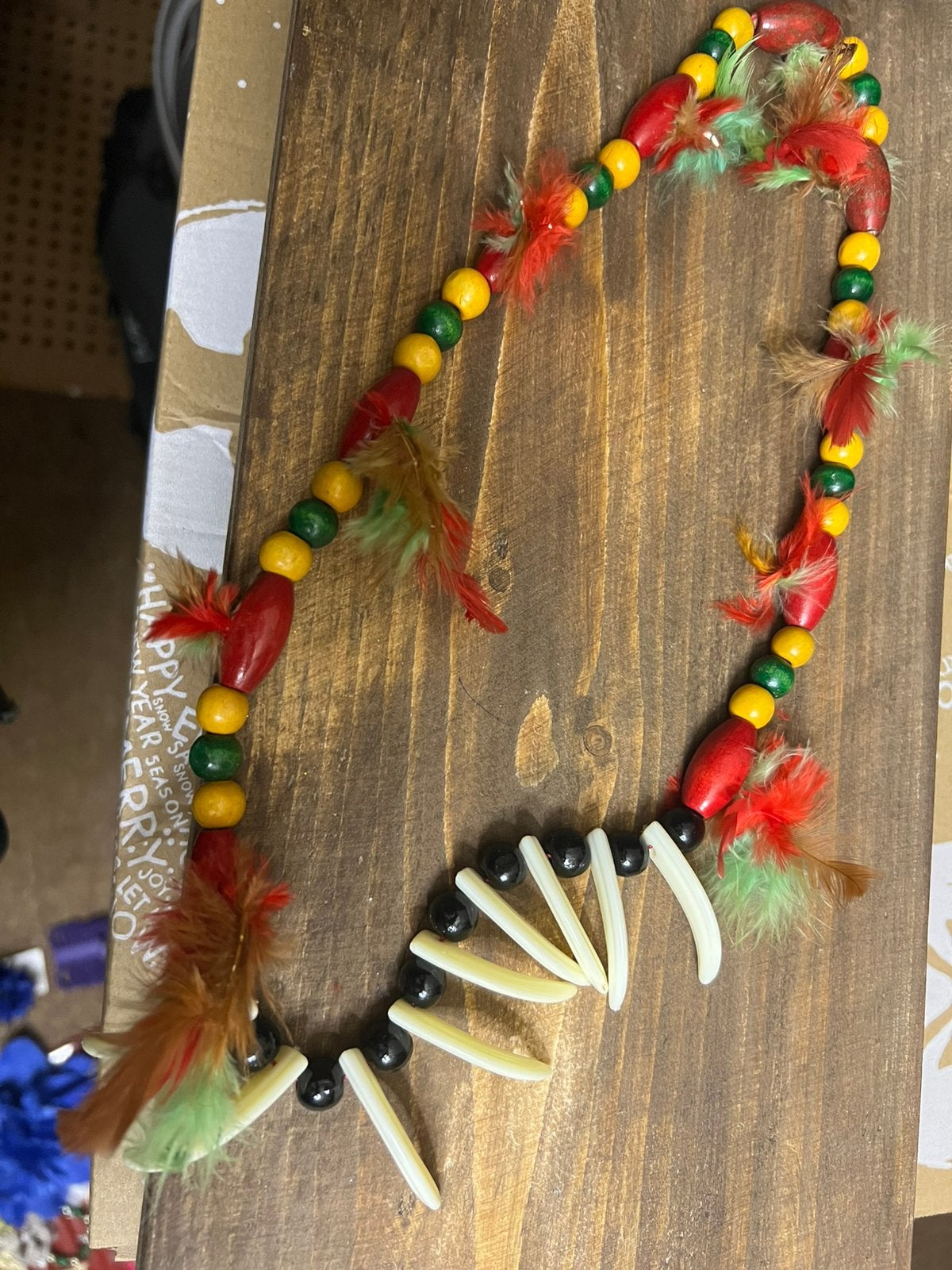 Mooie indianen ketting carnaval/feest/toneel, Ophalen, Zo goed als nieuw, Carnaval
