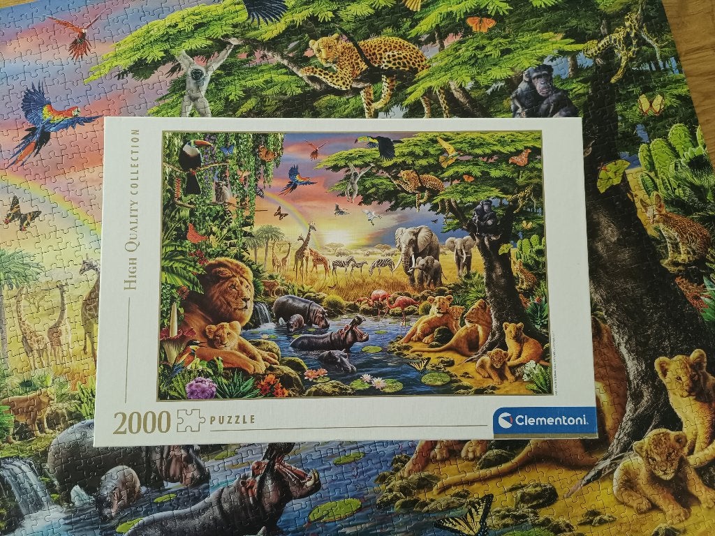 Puzzel 2000 stukjes Clementoni Afrika dieren, Ophalen of Verzenden, 500 t/m 1500 stukjes, Zo goed als nieuw, Legpuzzel