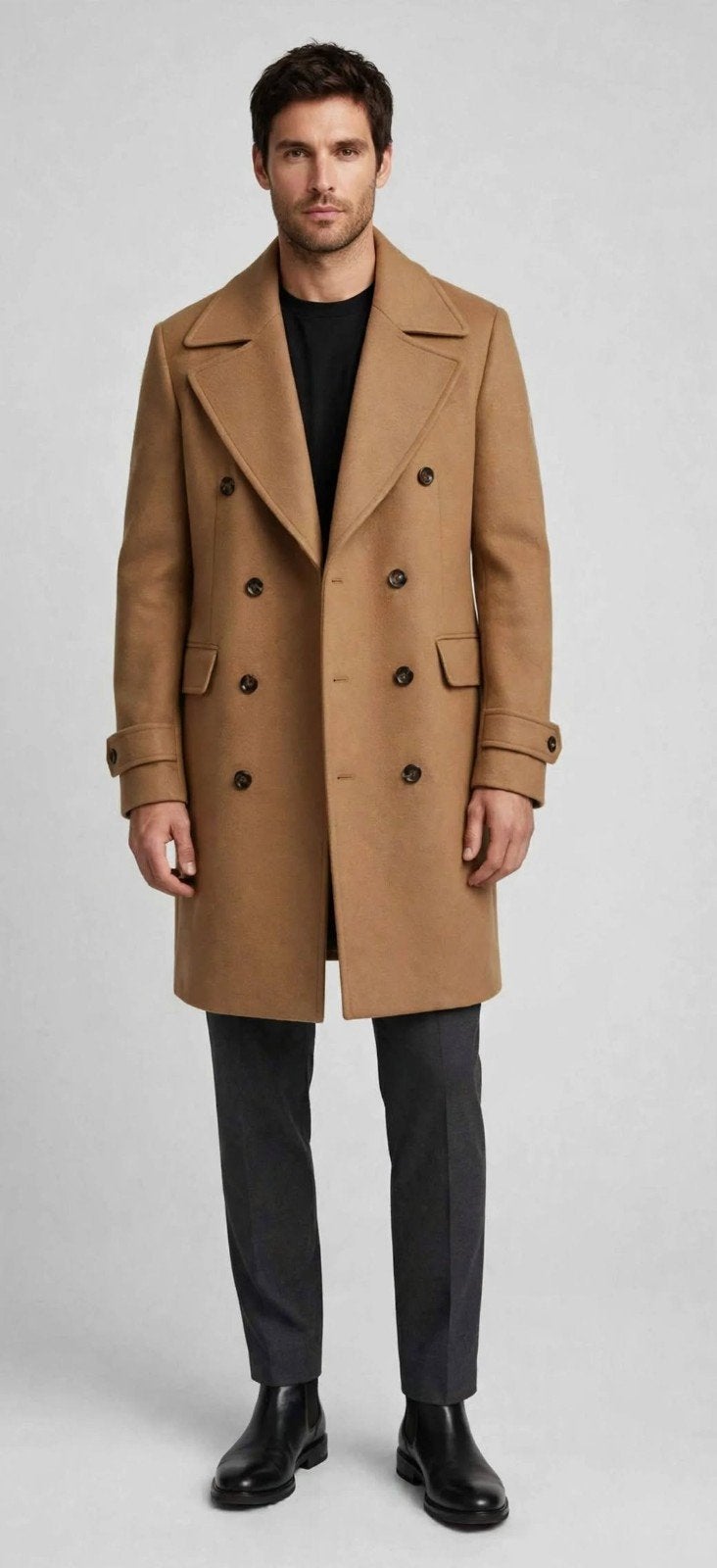 Nieuwe Camel Peacoat Maat L - Stijlvolle Winterjas, Maat 52/54 (L), Nieuw, Ophalen of Verzenden, Onbekend