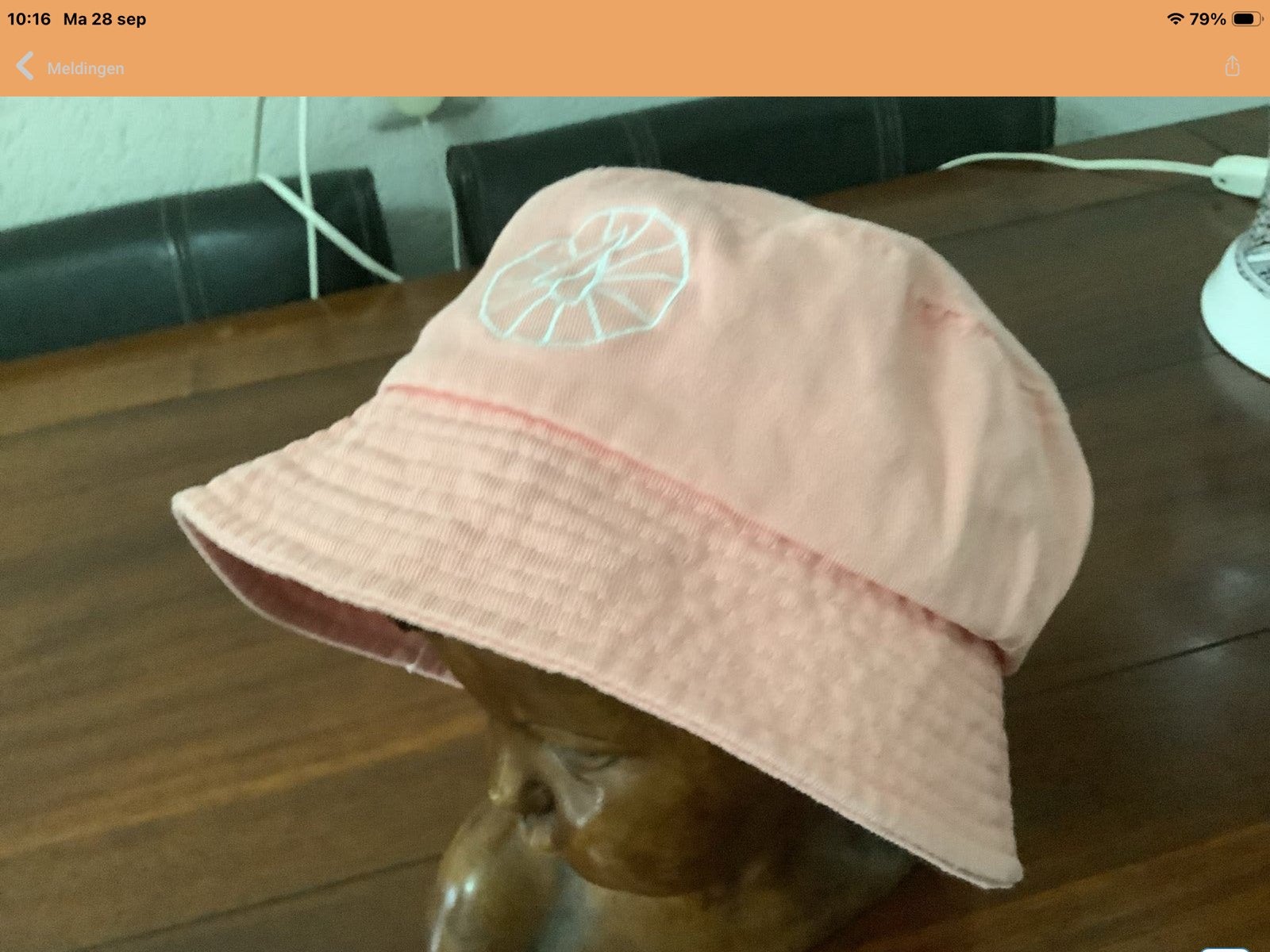 Roze zonnehoedje met schelp opdruk ( dames), Verzenden, Nieuw, One size fits all