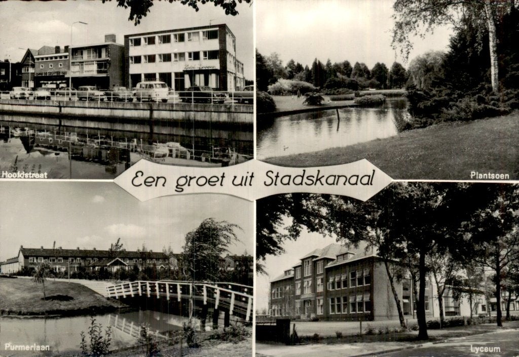 Stadskanaal - Hoofdstraat - Kanaalzicht, Verzamelen, Ophalen of Verzenden, 1960 tot 1980, Gelopen, Groningen