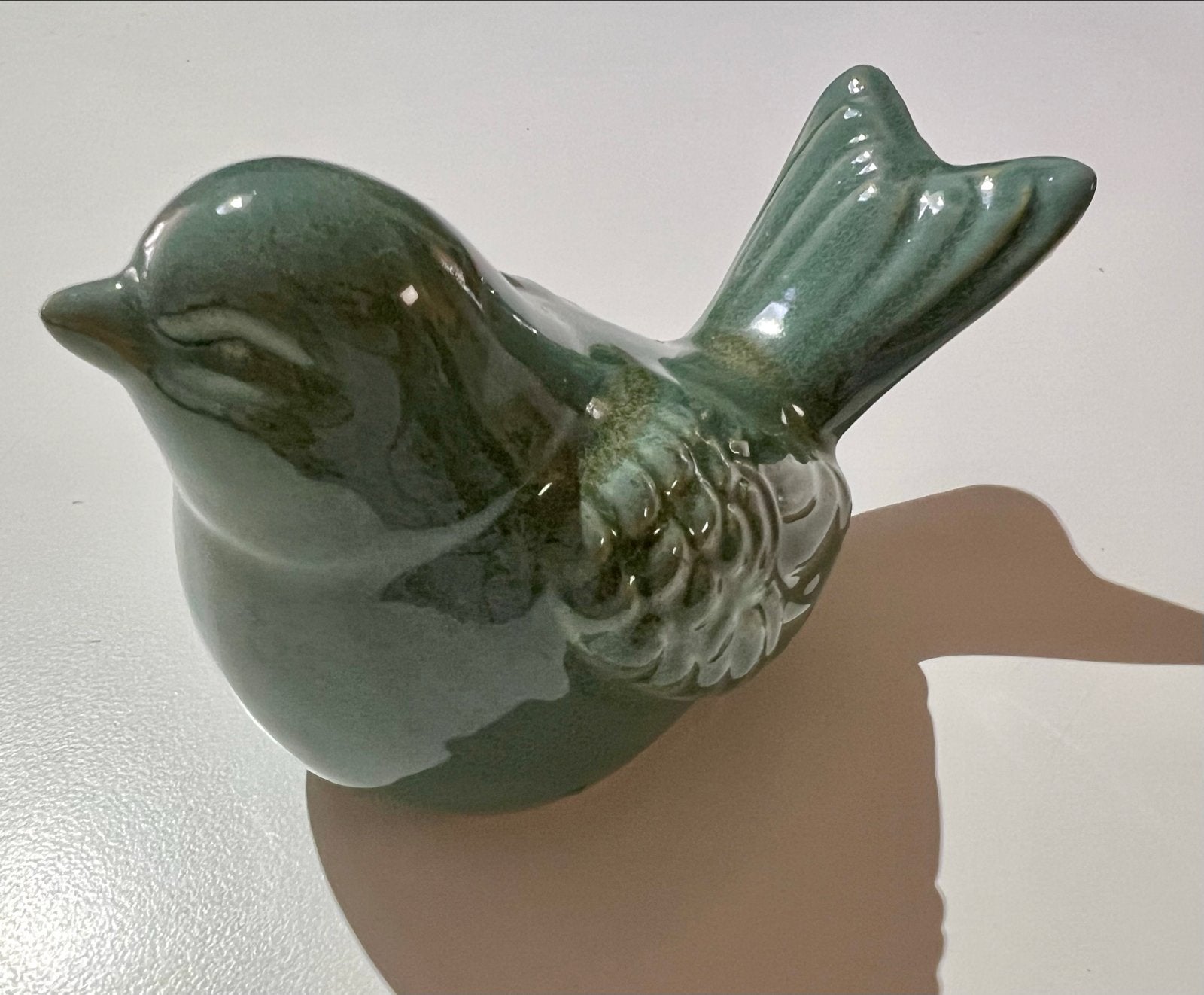 Decoratief keramisch vogeltje, groen, Ophalen, Zo goed als nieuw, Groen, Steen/keramiek