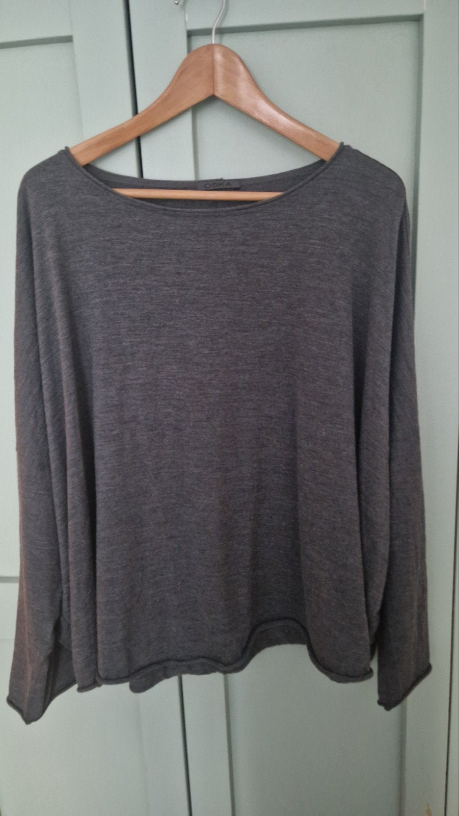 Scheerwol/Lyocell pullover Oska mt 2, Ophalen of Verzenden, Zo goed als nieuw, Maat 46/48 (XL) of groter, Grijs