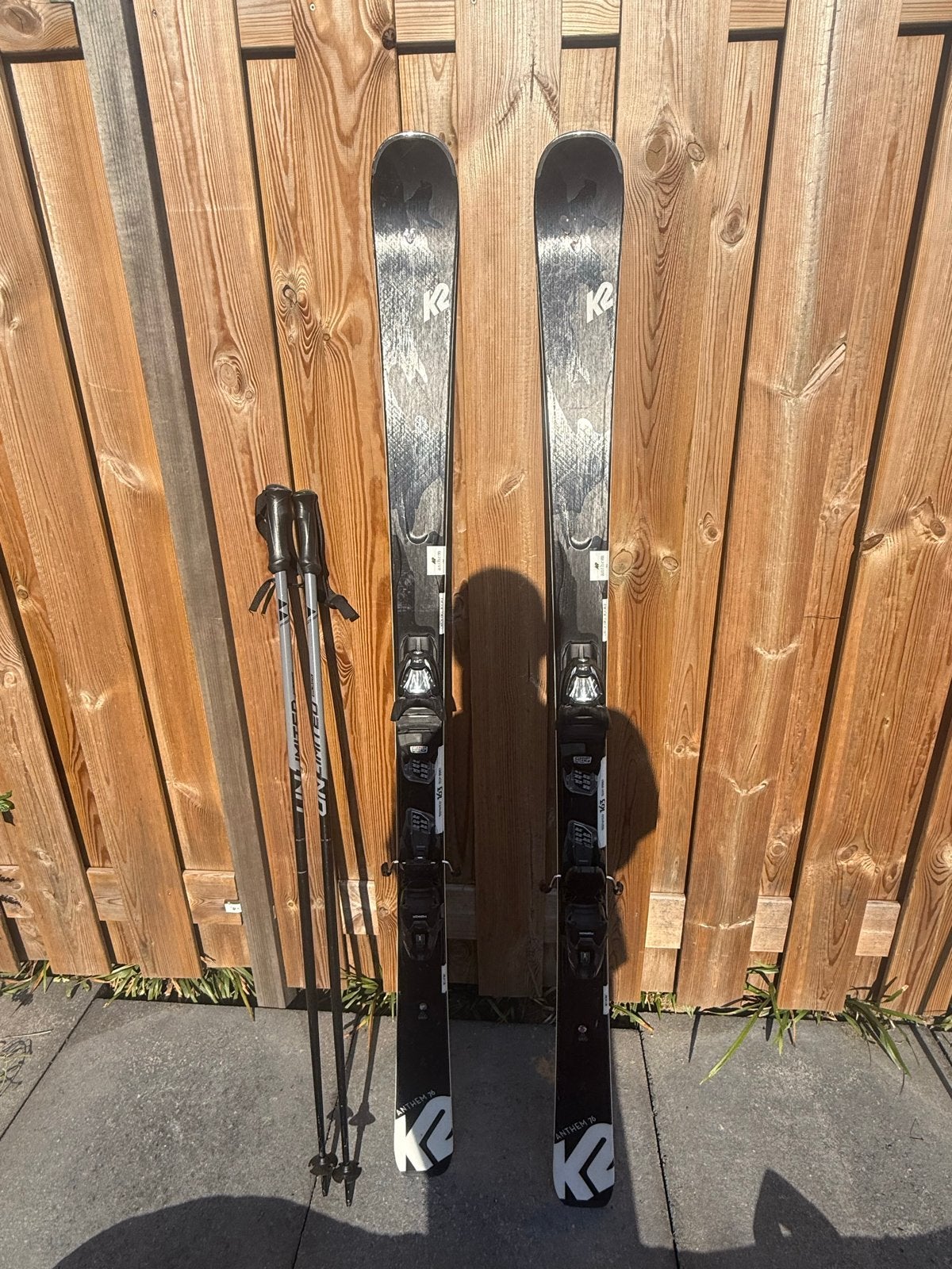 K2 Anthem 76 Skies met Fischer Unlimited Black stokken, Ophalen, 160 tot 180 cm, Skiën, Ski's
