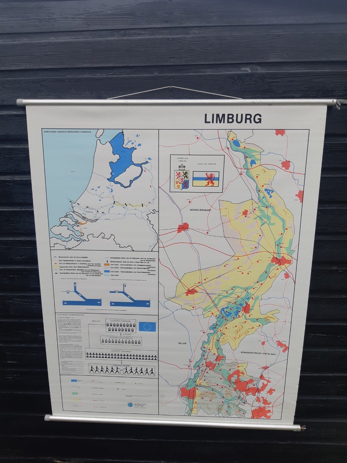 Schoolplaat provincie Limburg, Antiek en Kunst, Ophalen, Aardrijkskunde