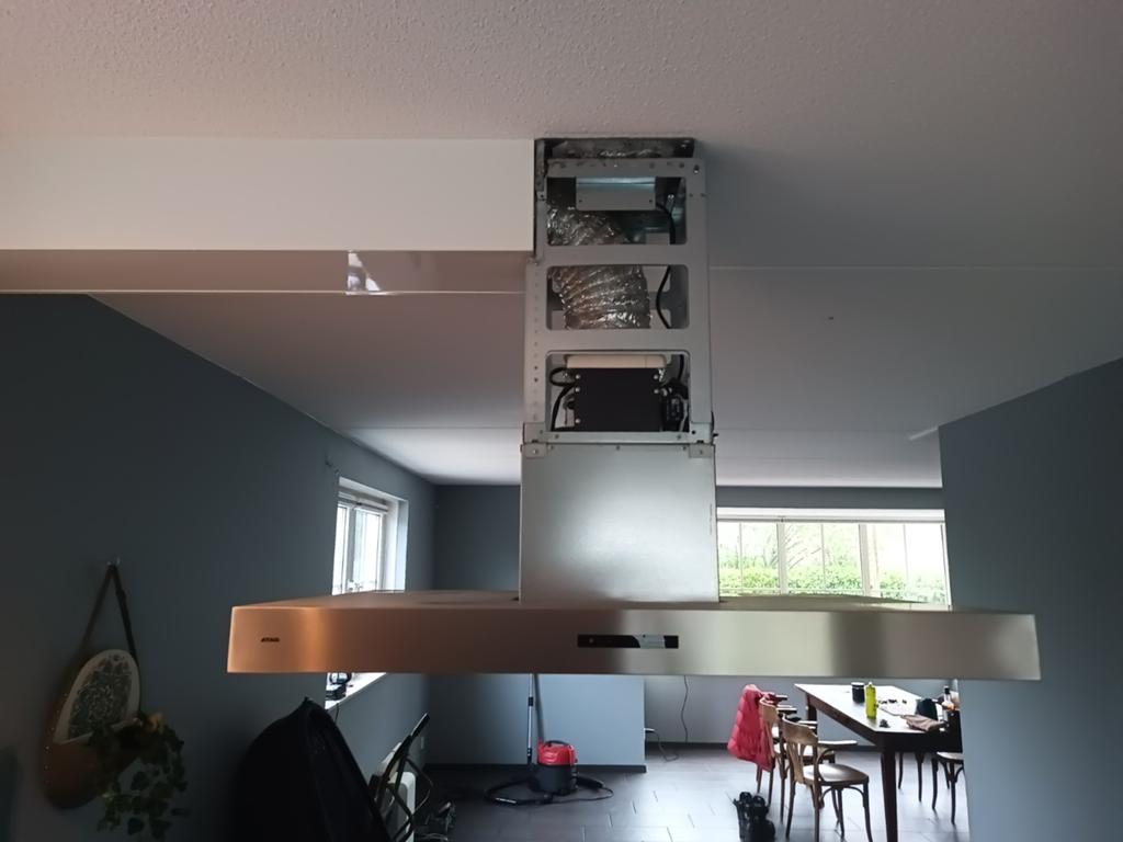 ATAG ES1011SAM Eilandschouwkap - RVS, Zo goed als nieuw, Witgoed en Apparatuur, Afzuigkappen, Minder dan 200 m³ per uur, Ophalen of Verzenden
