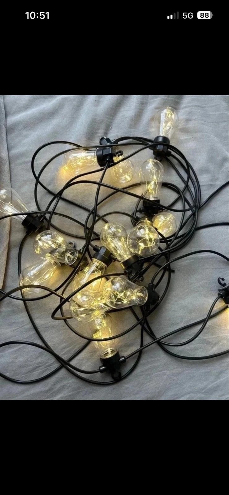 Lange lichtsnoer met LED lampen, Tuin en Terras, Kunststof, Gebruikt, Verzenden, Overige typen