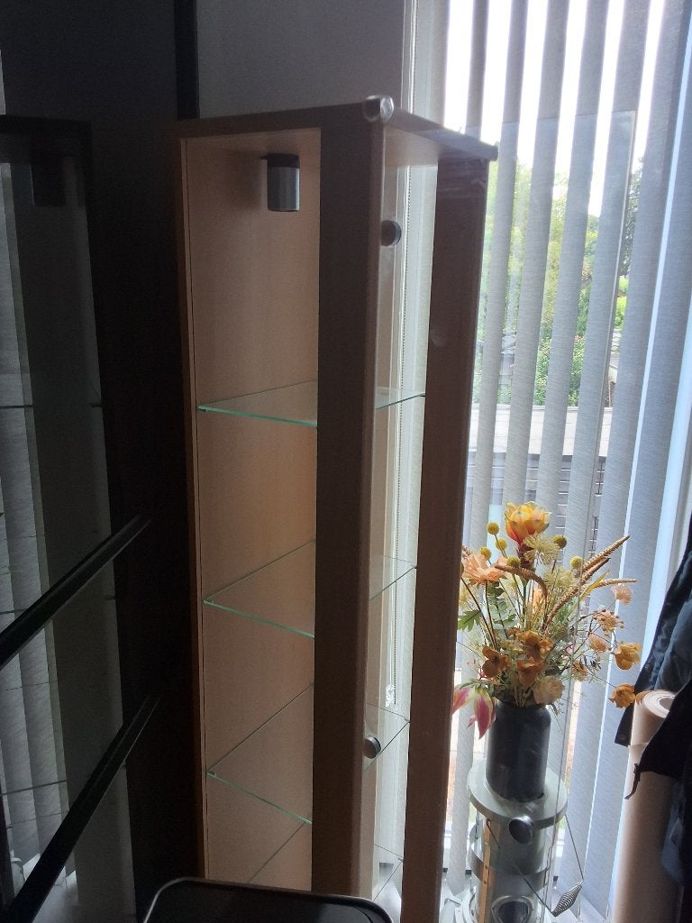 vitrinekast, Ophalen, Minder dan 50 cm, Glas, Zo goed als nieuw