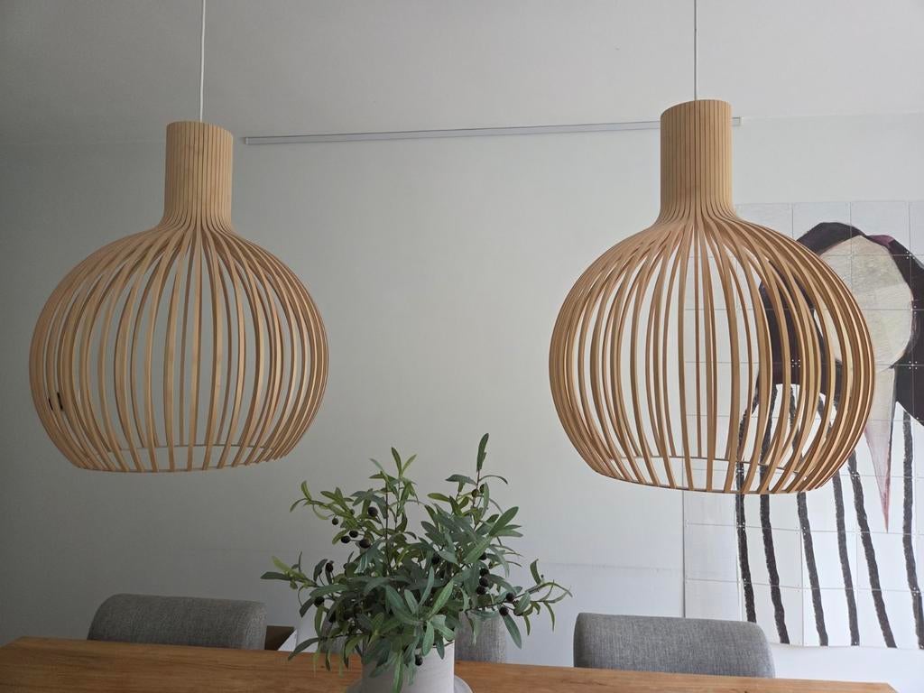 2 Secto Design Octo 4240 hanglampen, Huis en Inrichting, Lampen | Hanglampen, Ophalen, 50 tot 75 cm, Zo goed als nieuw, Scandinavisch, Modern, Design