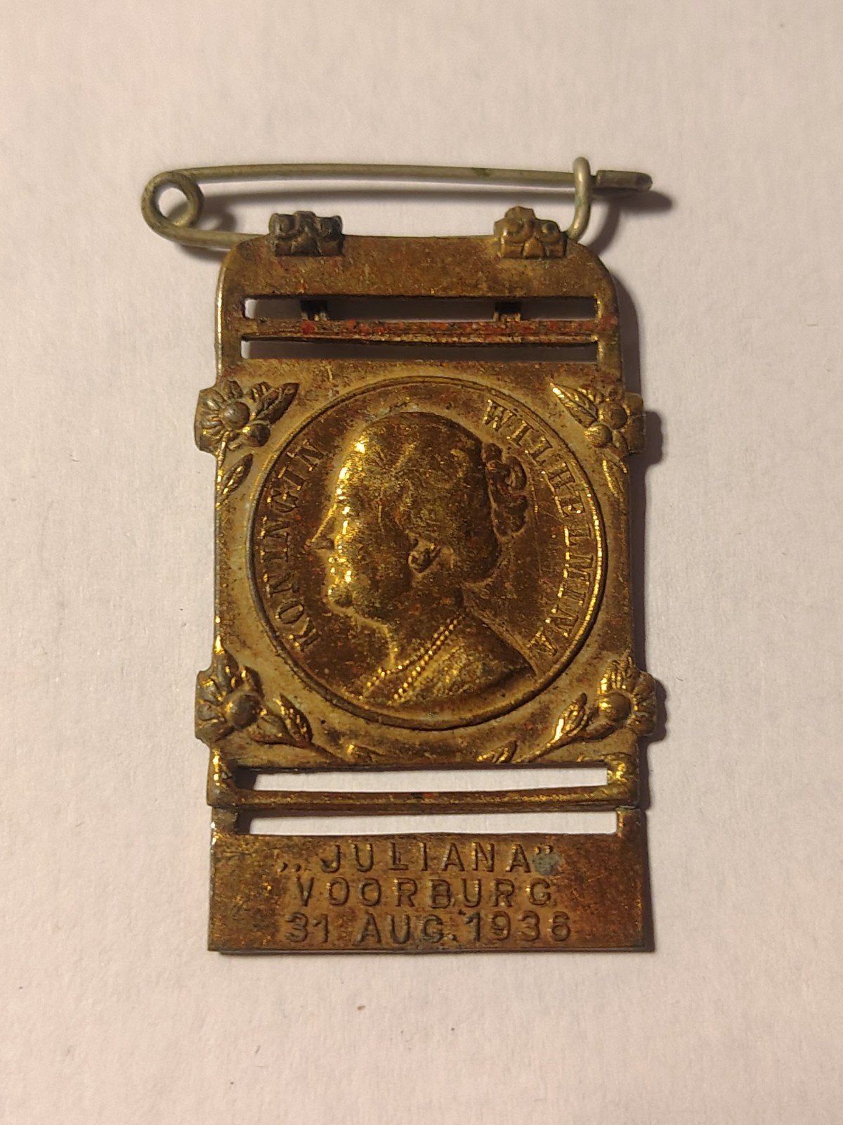 Juliana Voorburg 31 Aug 1936 Medaille, Ophalen of Verzenden, Overige materialen