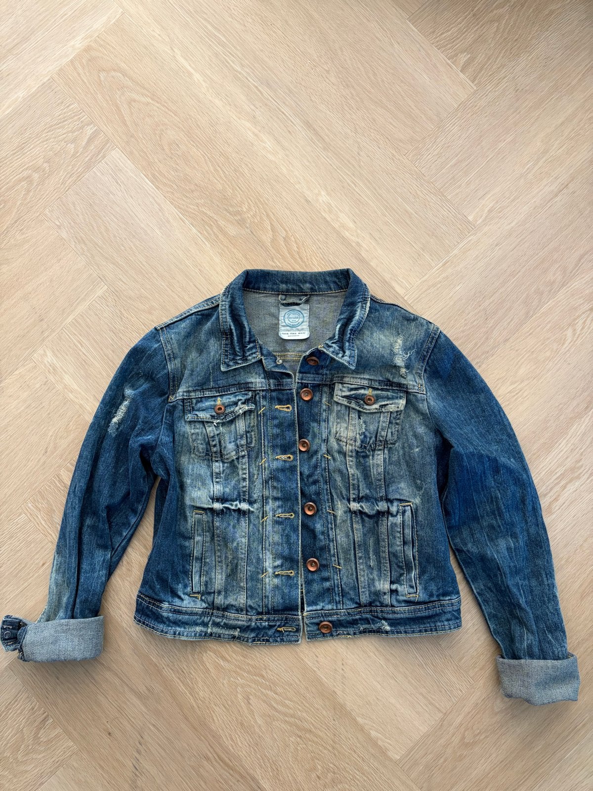 Bershka denim jack - XL, Ophalen, Zo goed als nieuw, Maat 46/48 (XL) of groter, Blauw