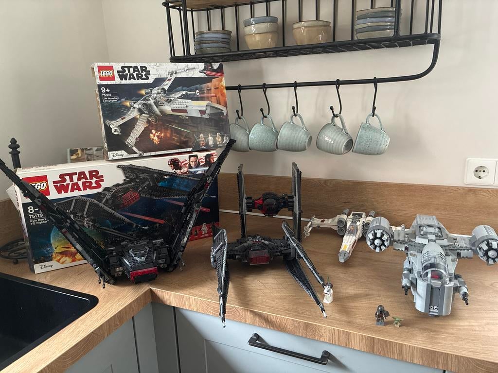 Lego Star Wars sets: TIE Interceptor, X-Wing, Razor Crest, Ophalen, Gebruikt, Star Wars, Lego