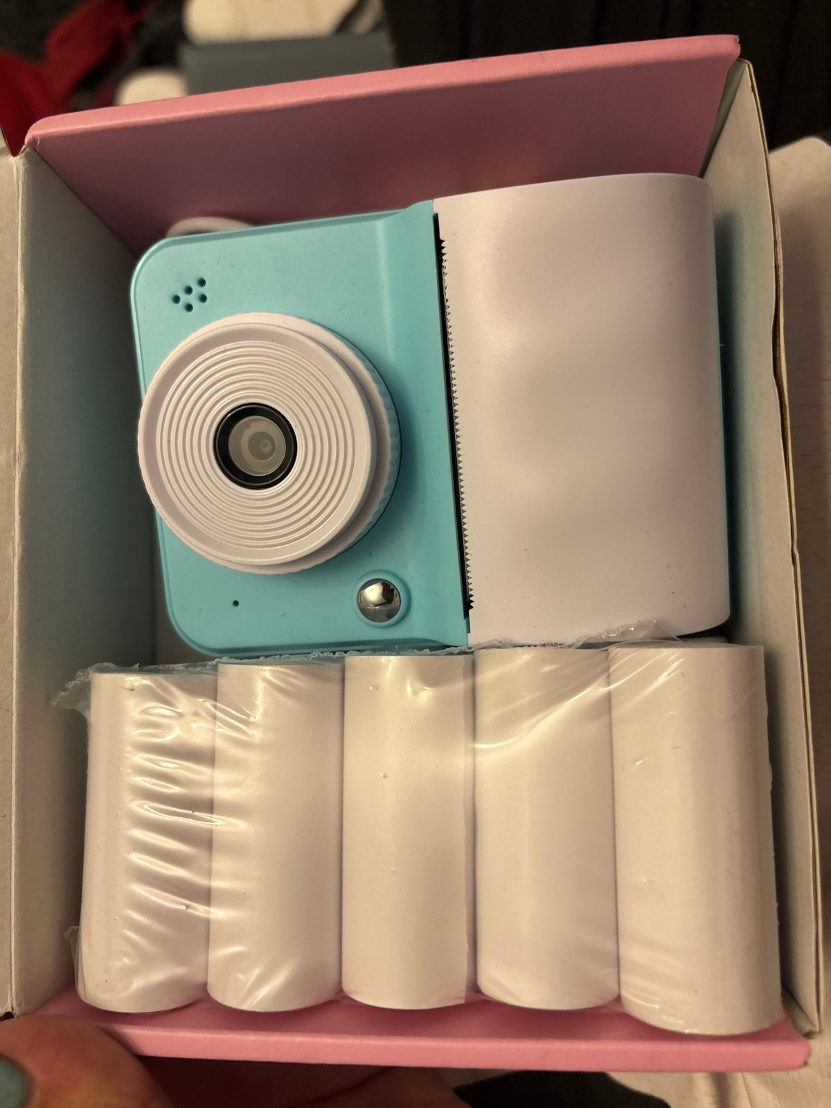 Nieuwe lichtblauwe camera met schouderband,fotoboekje enhoes, Audio, Tv en Foto, Fotografie | Fototassen, Overige merken, Hoes