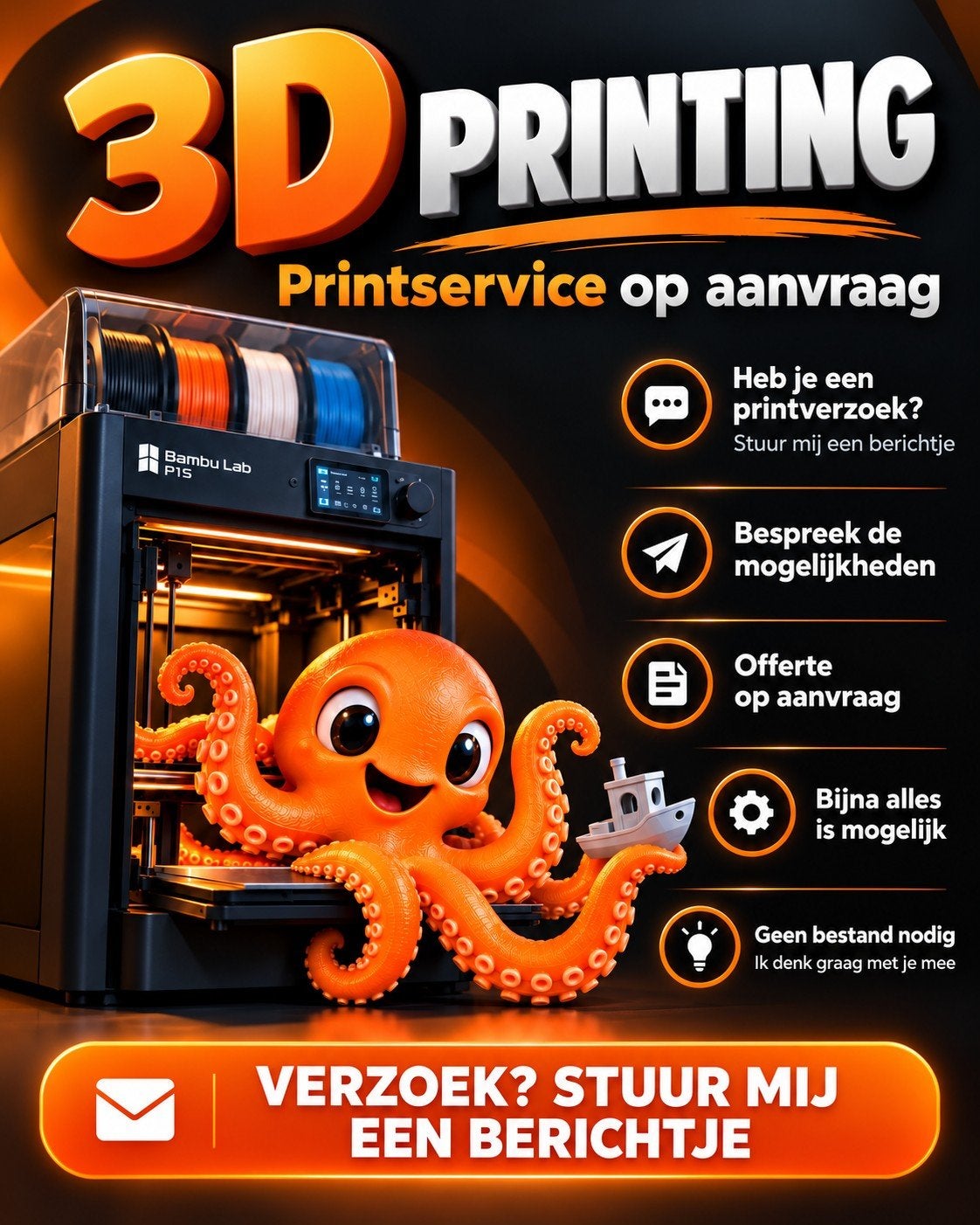 3D Printservice op aanvraag - Jouw idee geprint!, Computers en Software, Ophalen of Verzenden, Nieuw, Filament