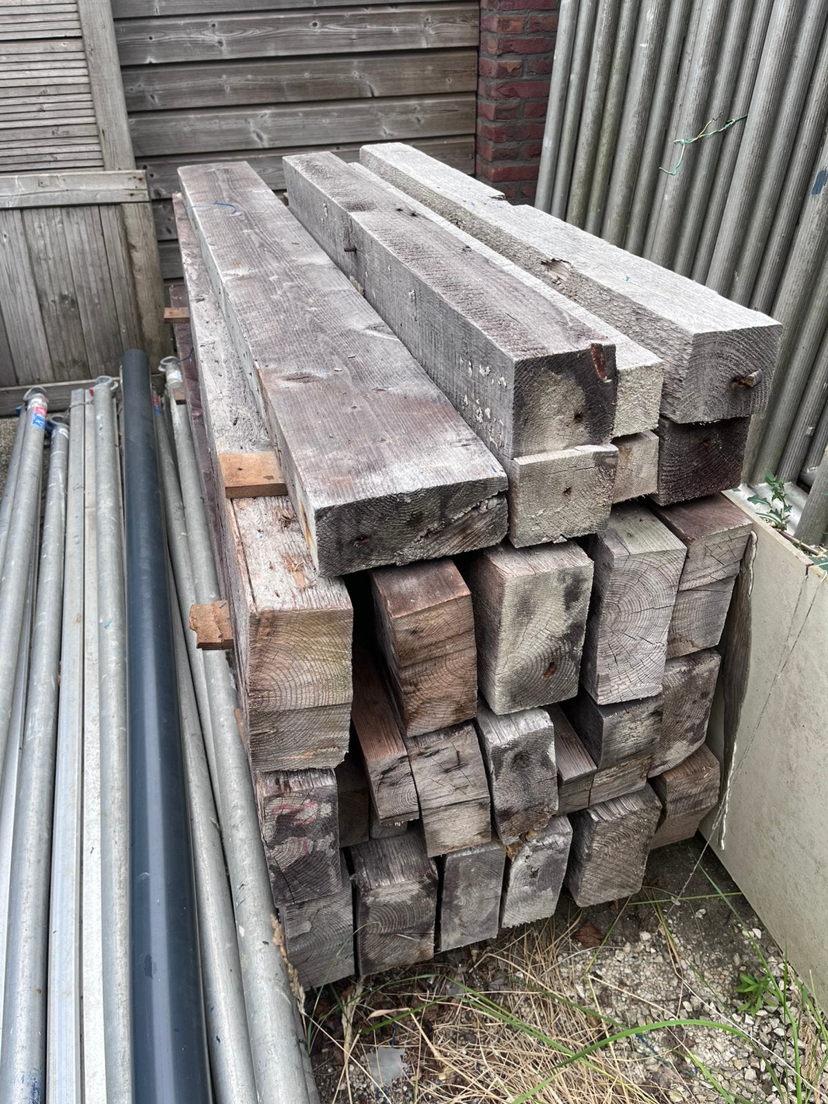 Houten balken vuren/grenen, Ophalen, Gebruikt, 250 cm of meer, Balken