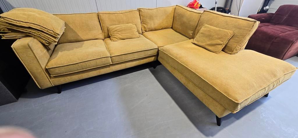 Hoekbank Goosens Chambre Okergeel - Gereinigd en Comfortabel, Ophalen, Modern, Comfortabel, 250 tot 300 cm, Gebruikt