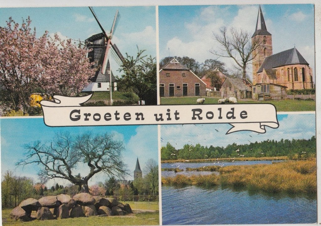 Rolde Groeten  Molen Kerk Hunebed Natuur 1970 Ongelopen, Verzenden, 1960 tot 1980, Ongelopen, Drenthe