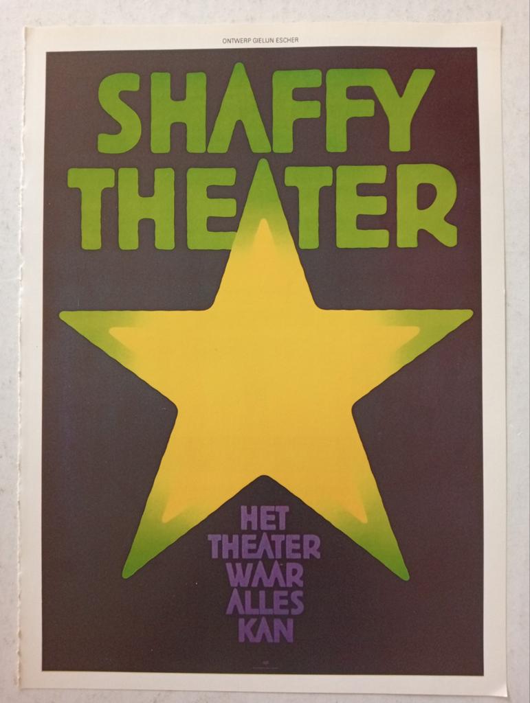 Gielijn Escher affiche ontwerp jaren 70 Shaffy Theater, Ophalen of Verzenden, Zo goed als nieuw, A1 t/m A3