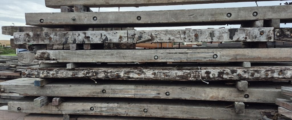 Gebruikte hardhouten draglineschotten, Ophalen, Gebruikt, Planken, Hardhout