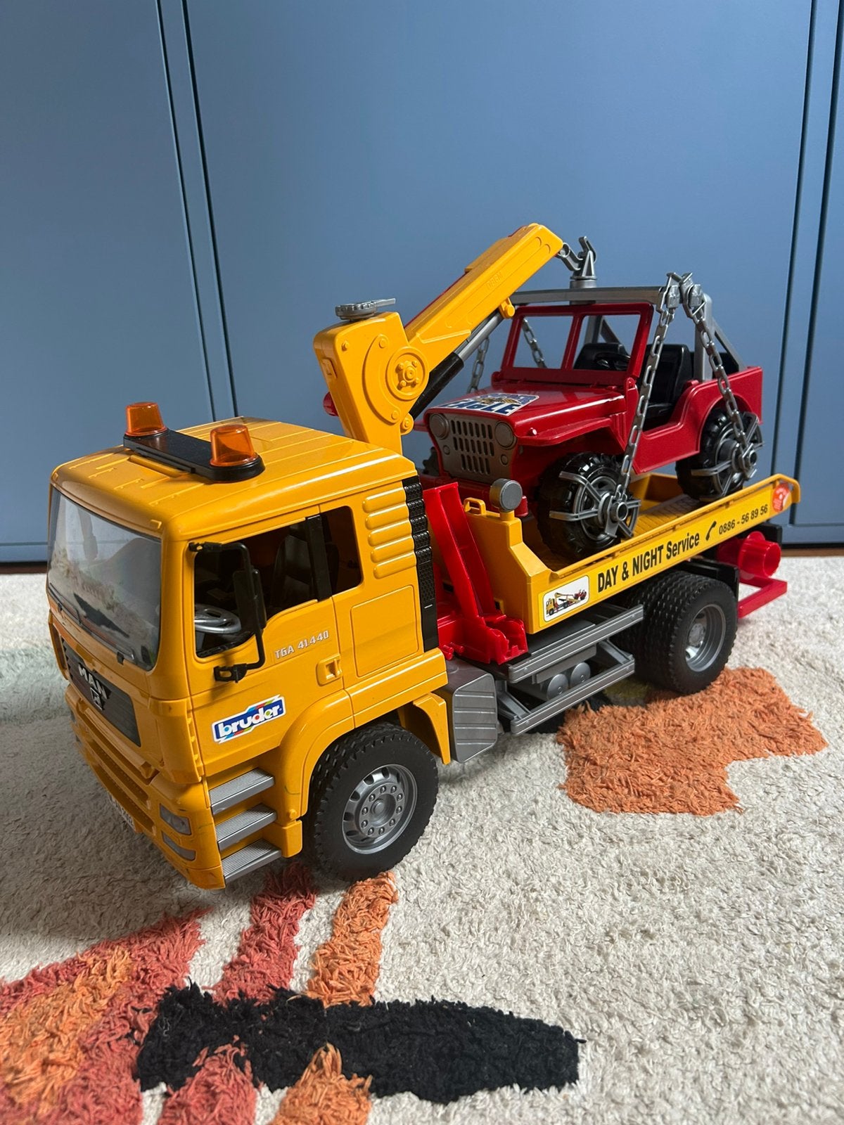 Bruder sleepwagen met jeep, Ophalen, Gebruikt
