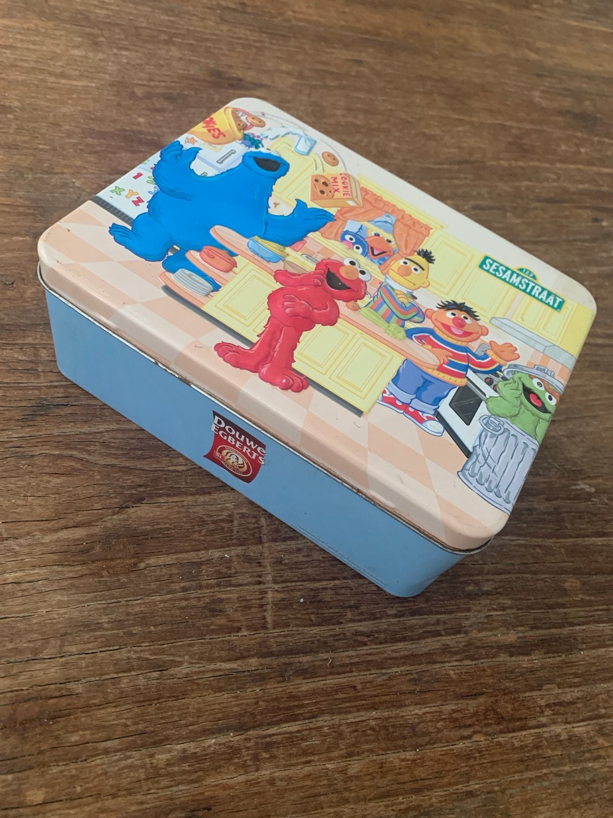 Douwe Egberts Sesamstraat koekblik - Vintage, Ophalen, Gebruikt, Koek(jes), Douwe Egberts