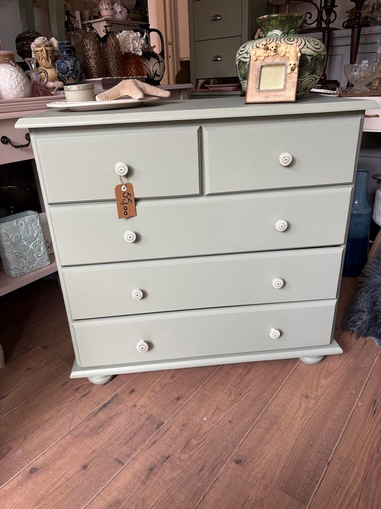 Ladekast oud groen 80x40x77 cm, Huis en Inrichting, 5 laden of meer, Zo goed als nieuw, Minder dan 100 cm, 25 tot 50 cm