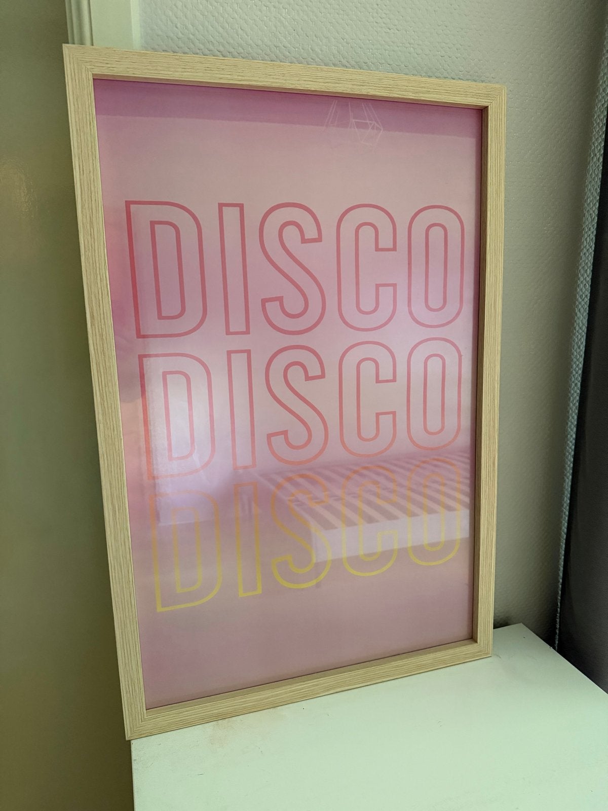 Leuke wanddecoratie 'DISCO' van Kwantum 60x90, Huis en Inrichting, Ophalen, Schilderij, Hout, Zo goed als nieuw