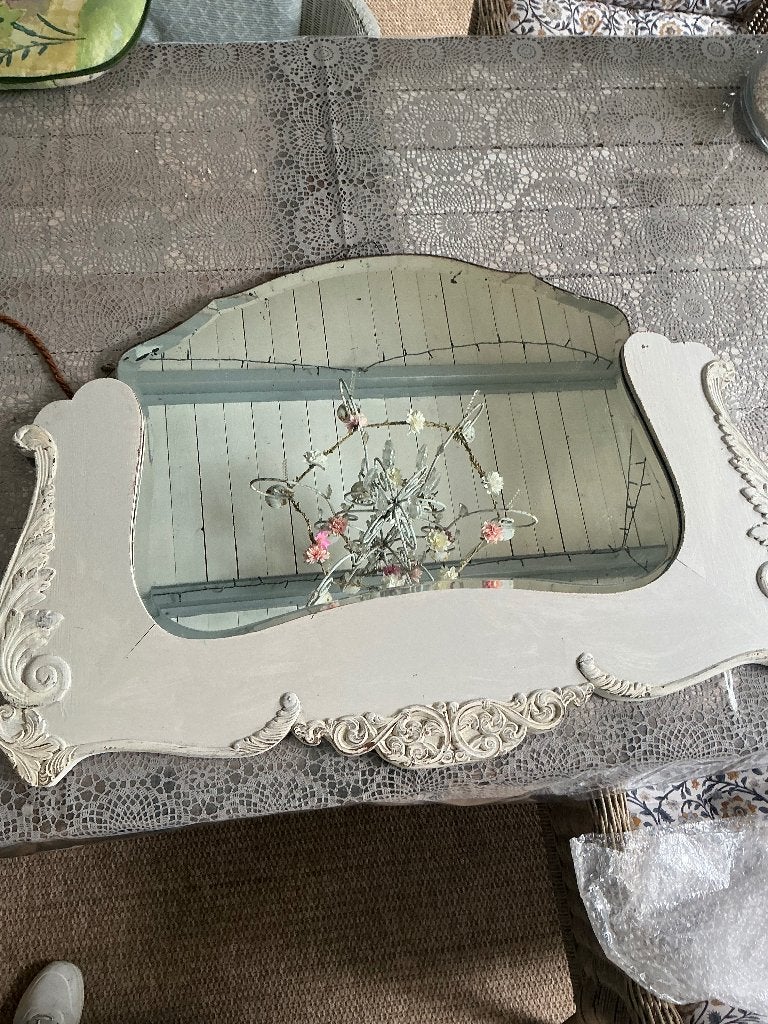 Brocante spiegel, Ophalen, Rechthoekig, 50 tot 100 cm