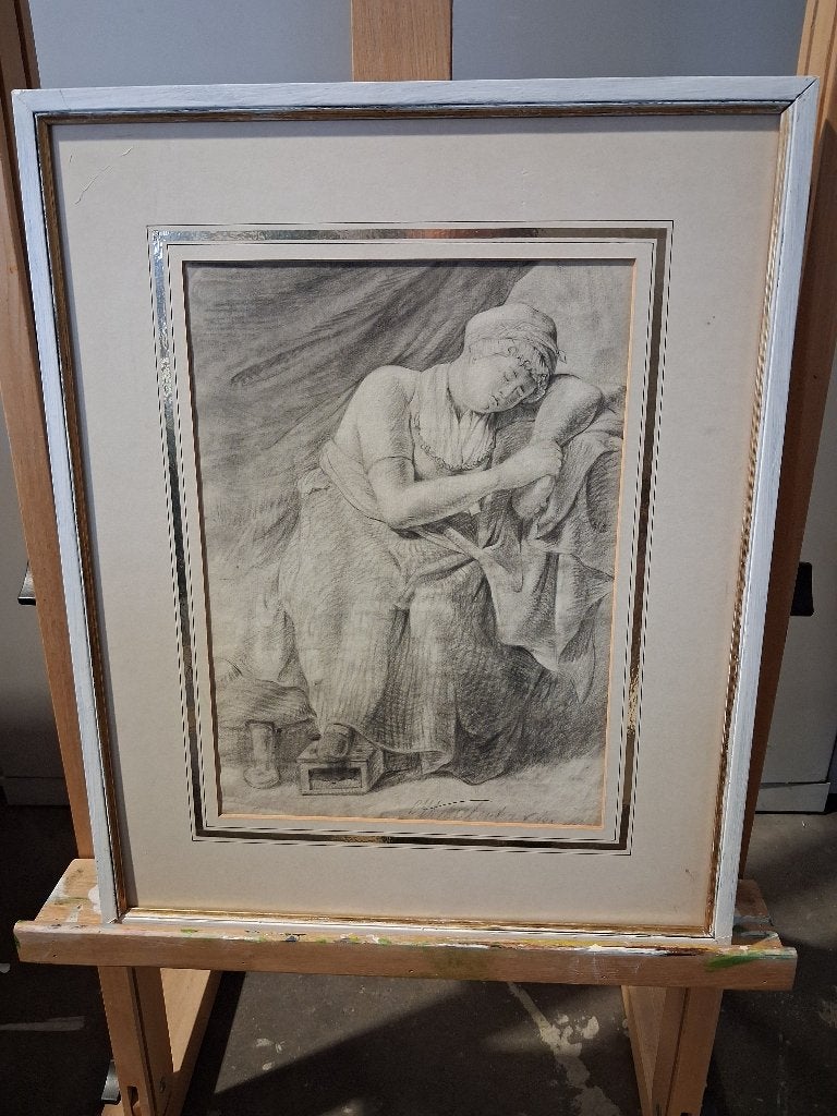 Tekening Carel Thiebout, Ophalen of Verzenden