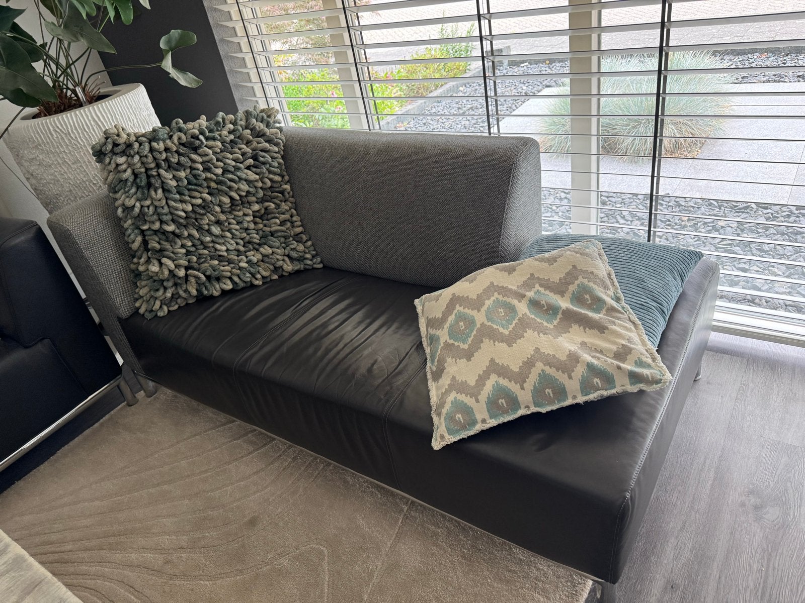 Montel leren loungebank, chaise longue, Ophalen, Gebruikt, Leer