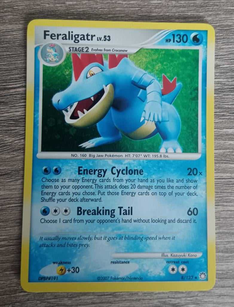 Feraligatr lv.53 holo Mysterious Treasures, Ophalen of Verzenden, Zo goed als nieuw, Losse kaart, Foil