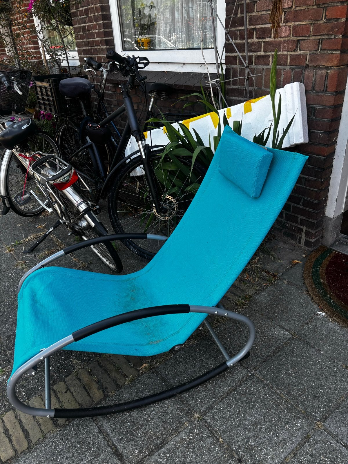 Schommelende tuinstoel - Goede staat, Ophalen of Verzenden, Gebruikt, Metaal