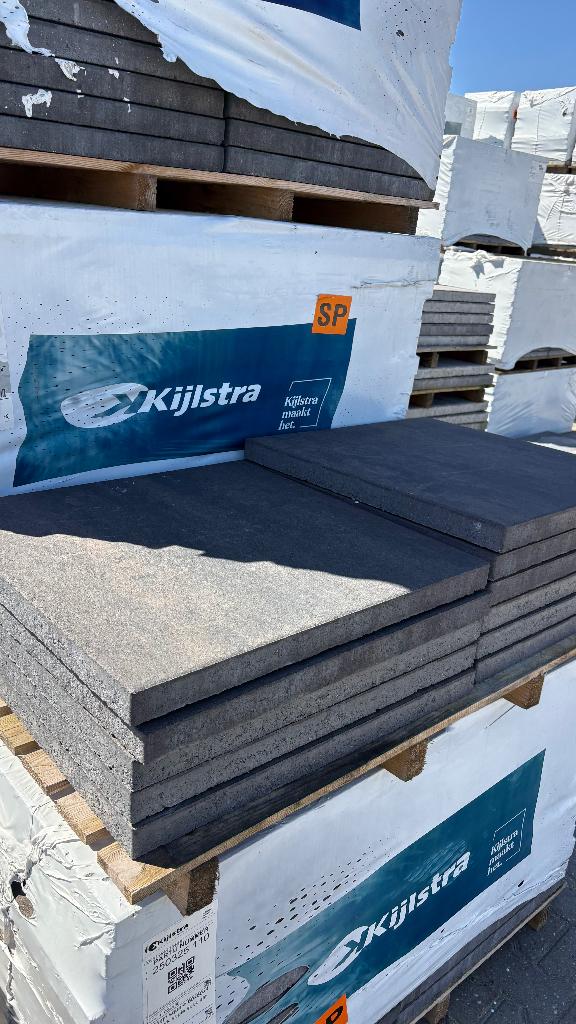 Design square 60x60 terrastegel Dark sepia SP, Nieuw, Ophalen of Verzenden, 10 m² of meer, Beton