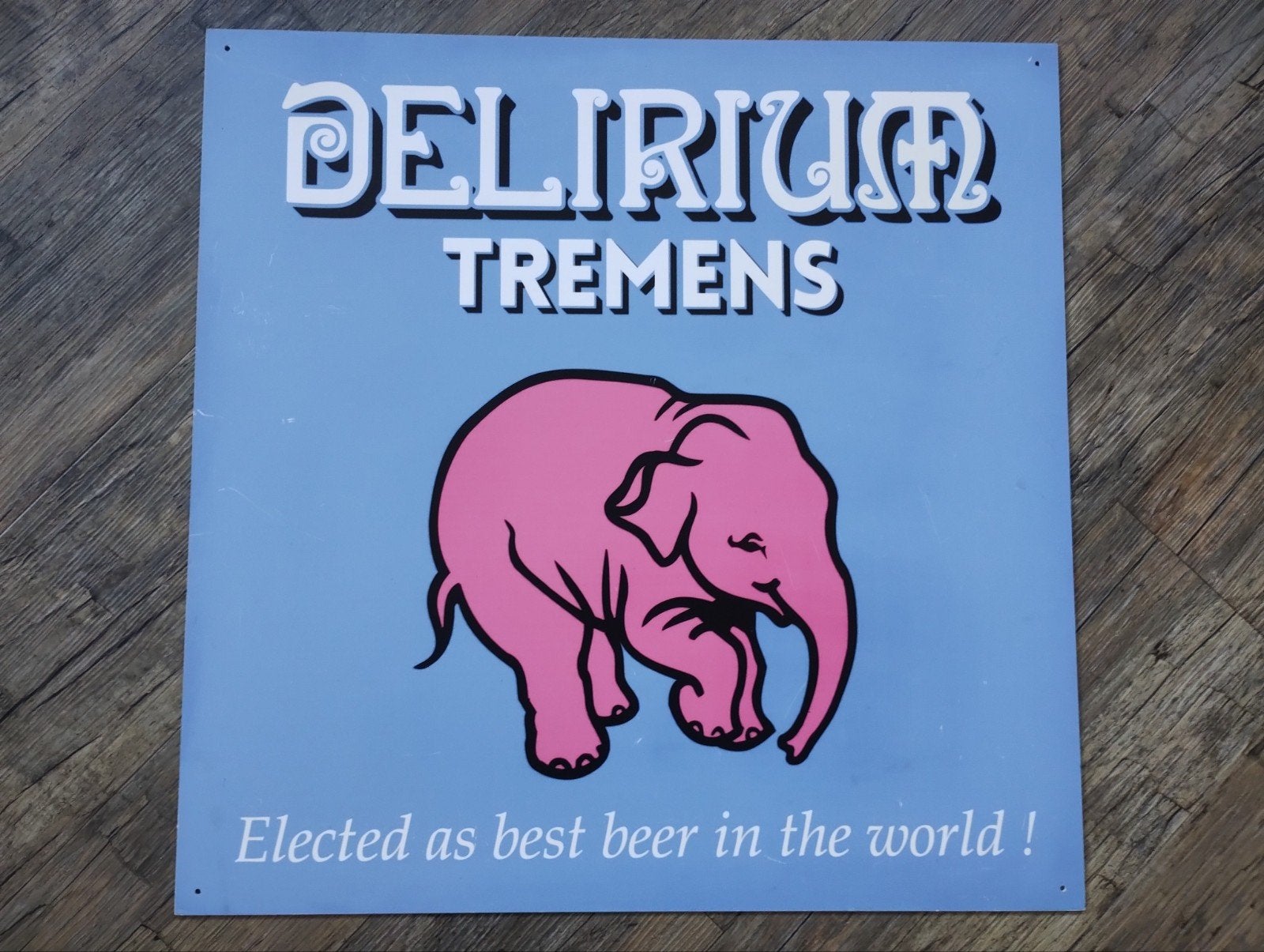 Delerium Tremens bier reclamebord, Ophalen of Verzenden, Zo goed als nieuw, Reclamebord, Plaat of Schild, Overige merken