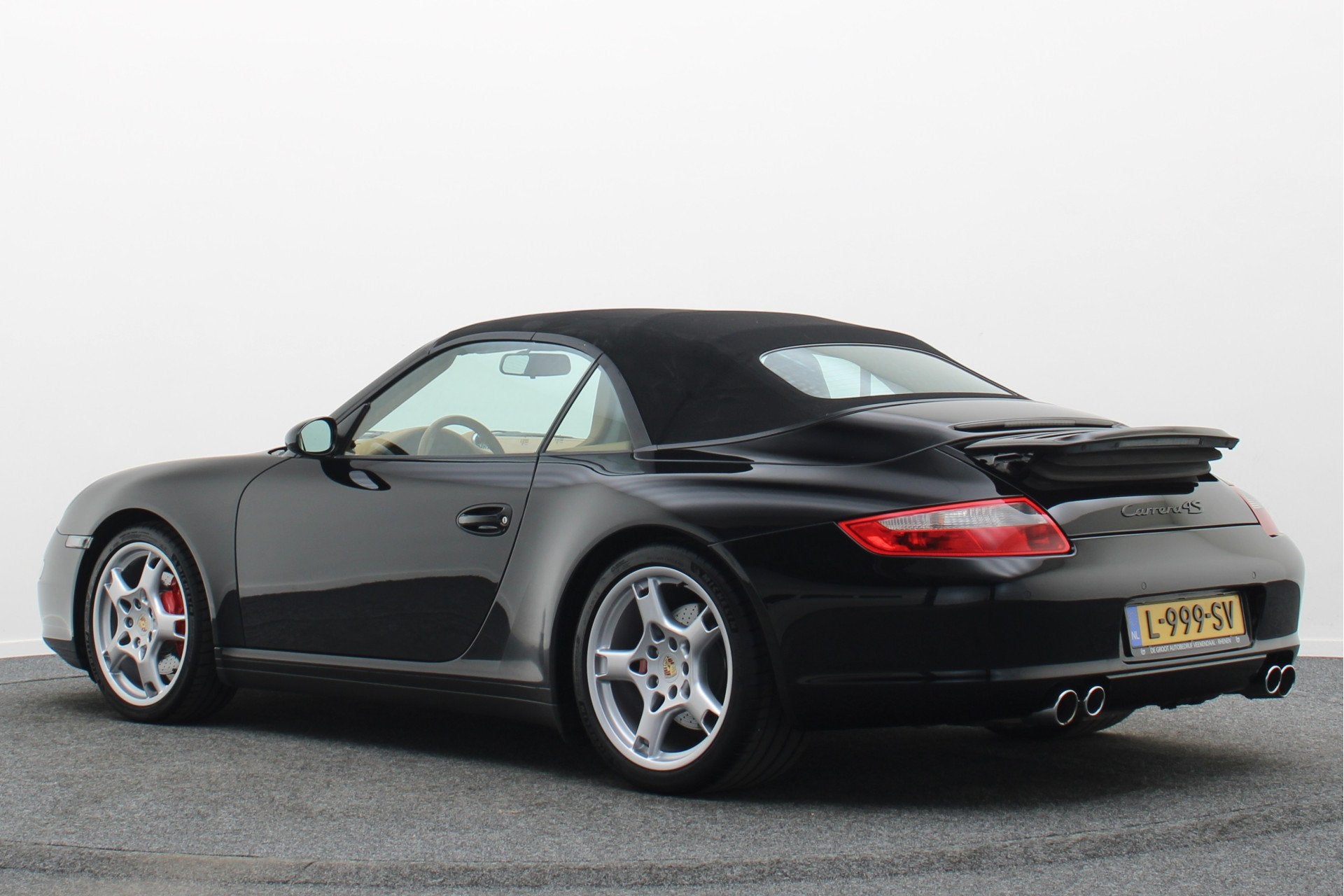 Porsche 911 Cabrio 997 3.8 Carrera 4S Adapt. Onderstel, Spor, Auto's, Porsche, Gebruikt, Cabriolet, 4 stoelen, Zwart
