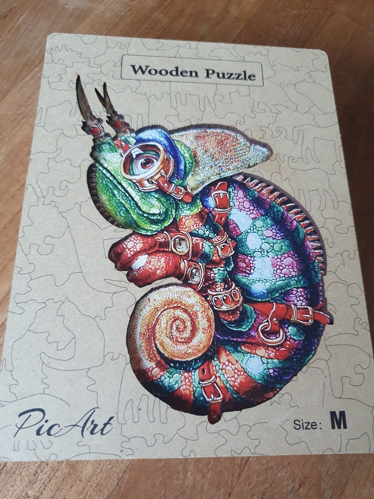 PicArt houten kameleonpuzzel (maat M). NIEUW, Ophalen of Verzenden, Minder dan 500 stukjes, Nieuw