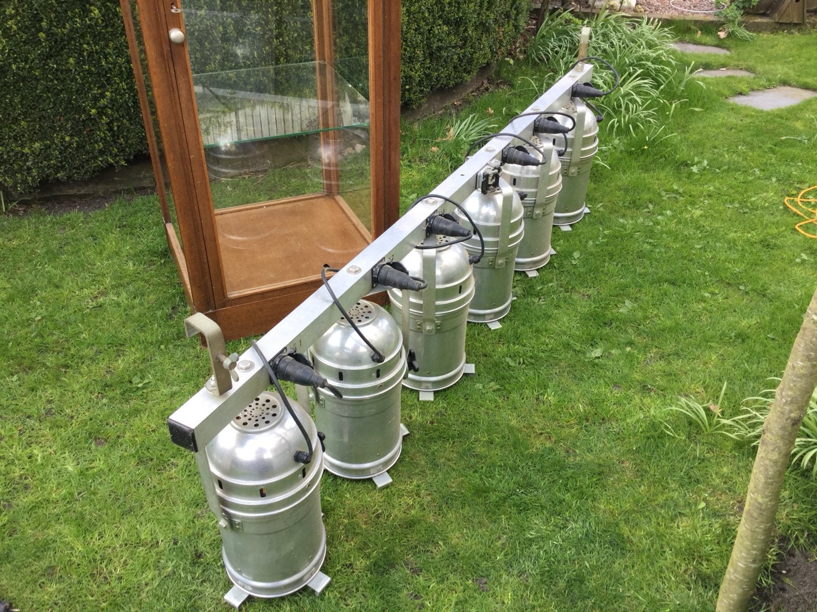 Vintage Par spots  (set van 6) Discolamp aluminium, Muziek en Instrumenten, Theaterbelichting, Ophalen, Gebruikt