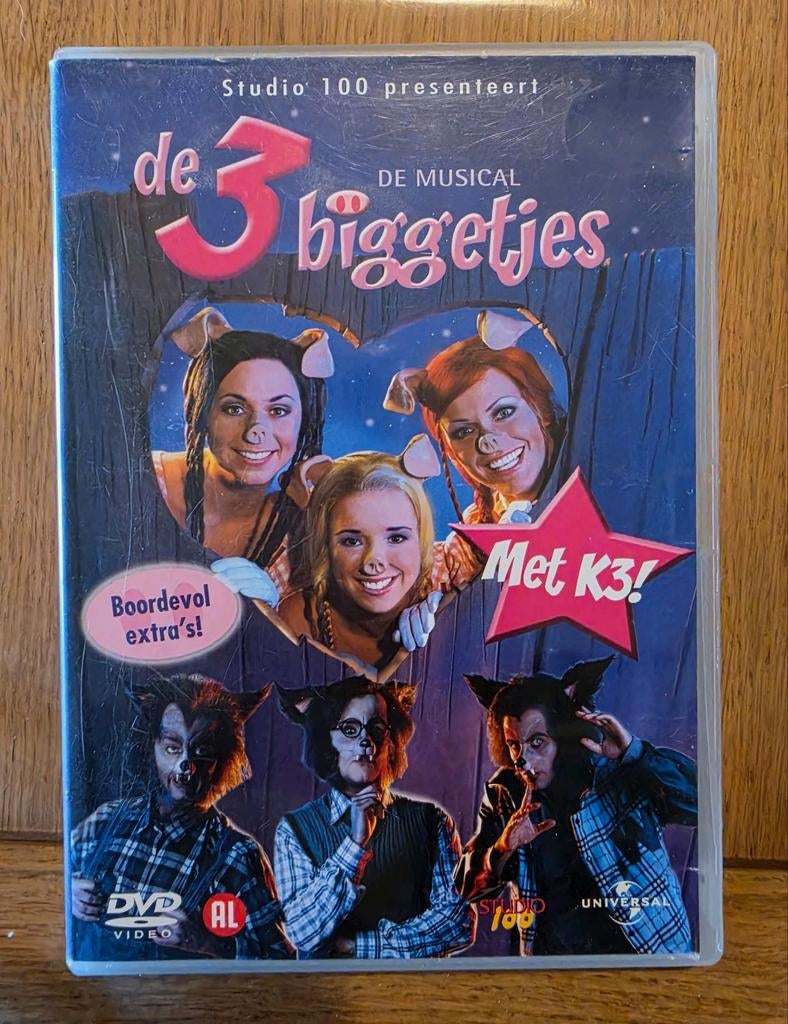 De 3 Biggetjes - De Musical DVD met K3, Cd's en Dvd's, Avontuur, Gebruikt, Alle leeftijden, Ophalen of Verzenden