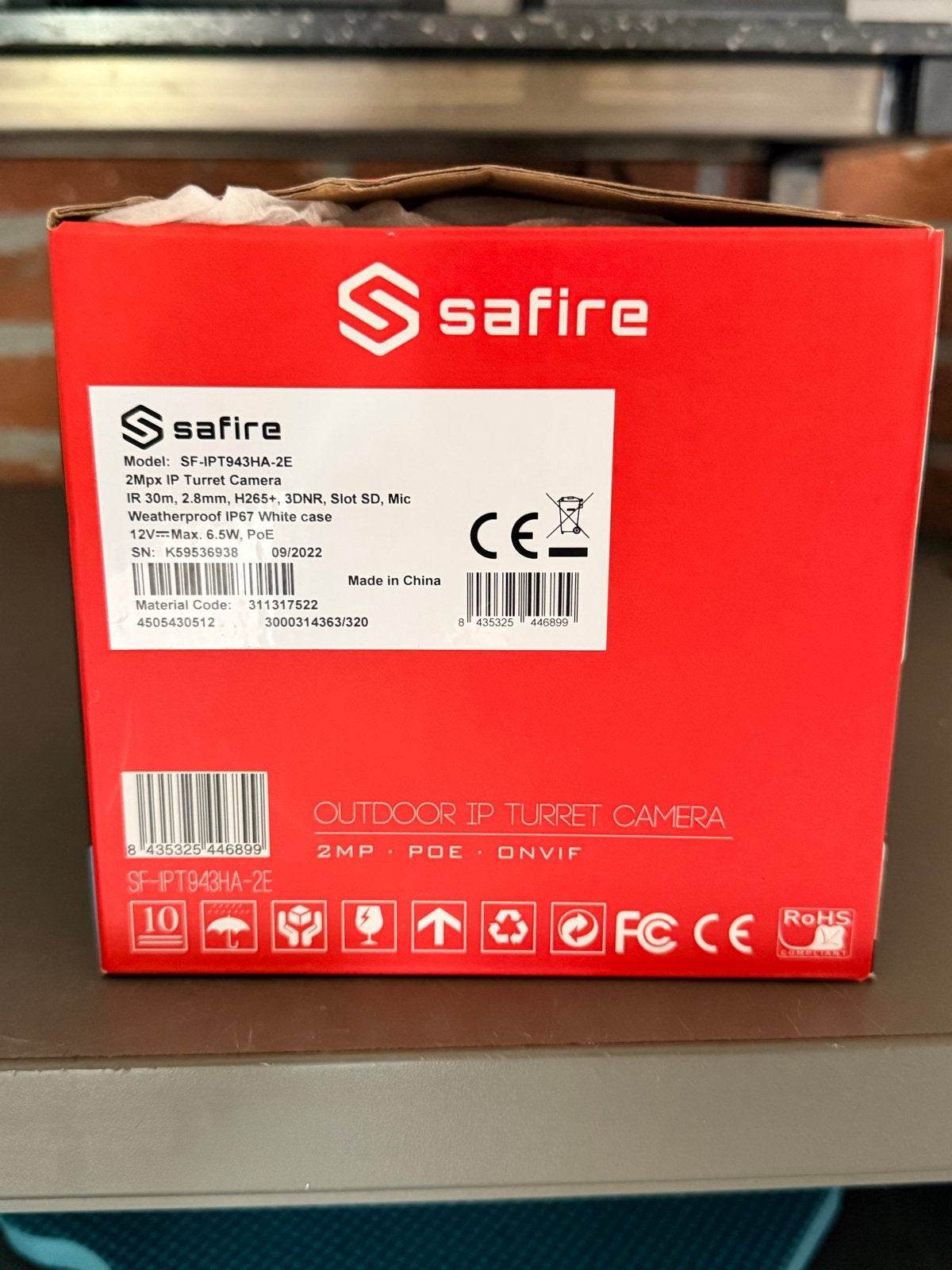 Safire SF-IPT943HA-2E 2MP IP Turret Camera PoE, Ophalen, Nieuw, Buitencamera