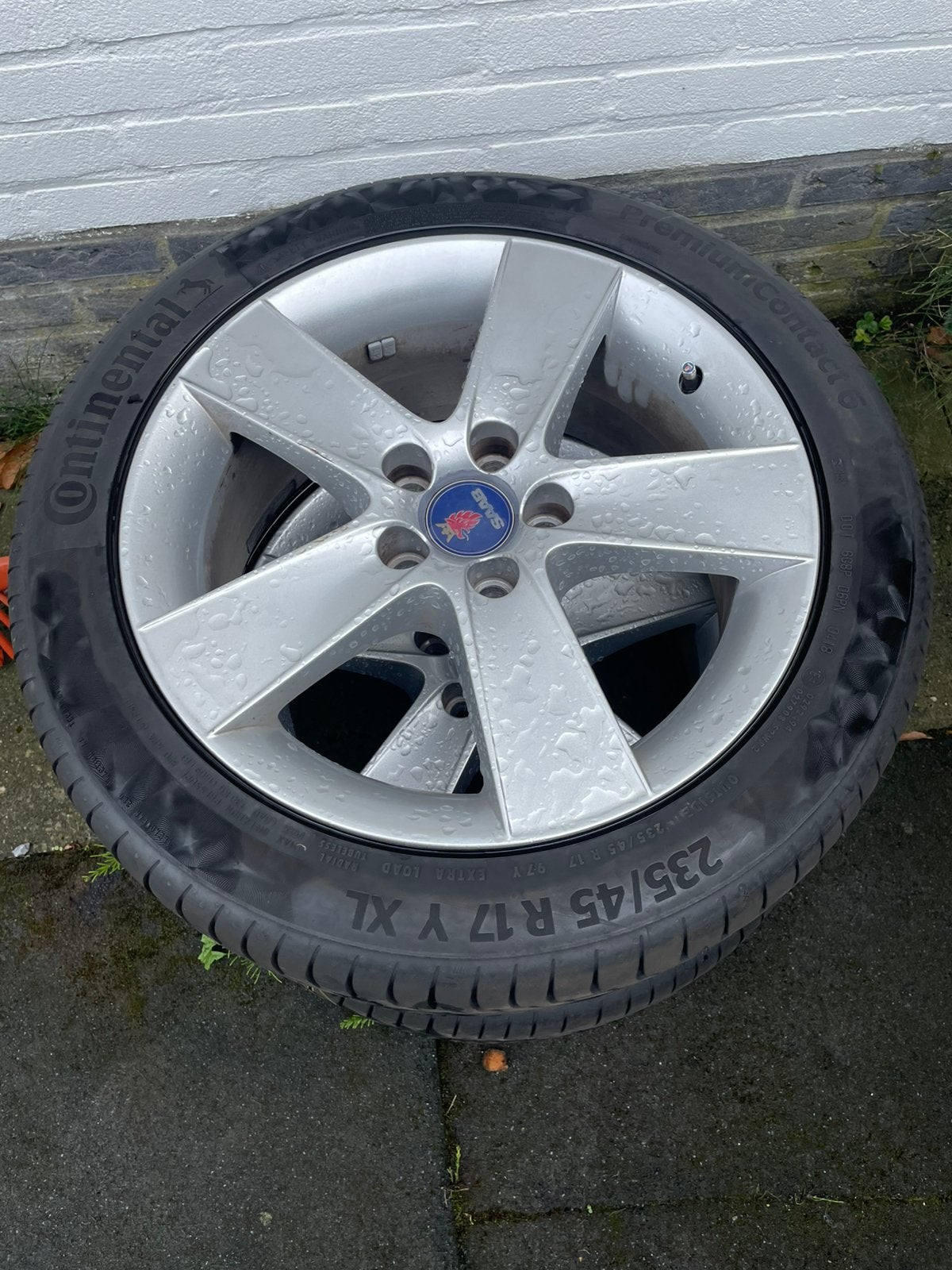 235 45 17 Saab ALU 59 velgen met banden, Auto-onderdelen, Banden en Velgen, Ophalen, Banden en Velgen, 17 inch, 235 mm
