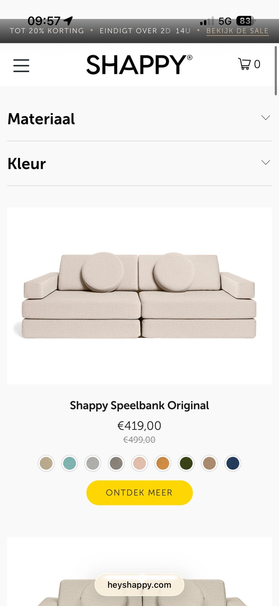Shappy Speelbank Original - Zo goed als nieuw, Kinderen en Baby's, Ophalen, Zo goed als nieuw, Jongen of Meisje